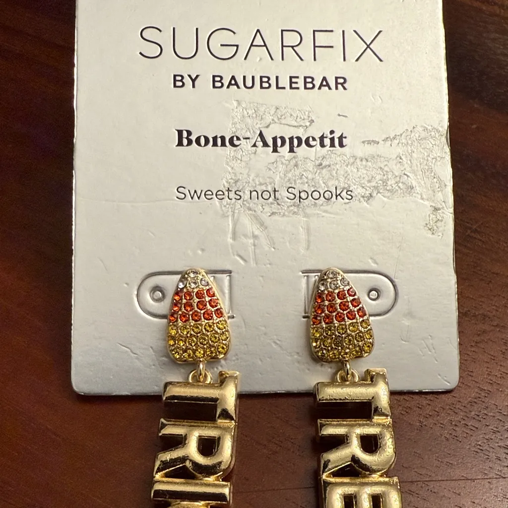 Sugarfix by Baublebar Candy Corn Gold Trick Treat Earrings New - Image 2