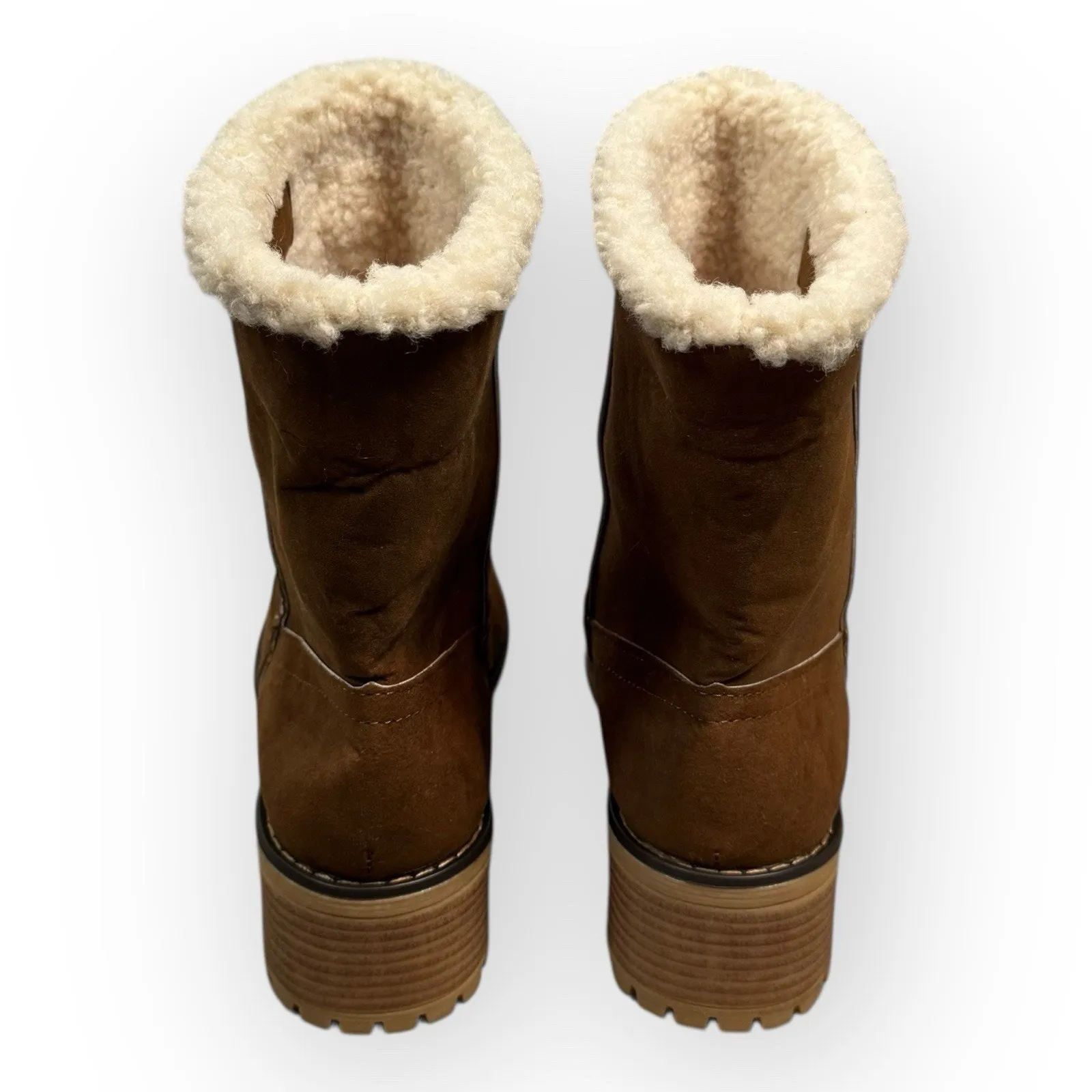 NEW Women’s Brown Sherpa Lined Boots 7.5–8 - Image 3