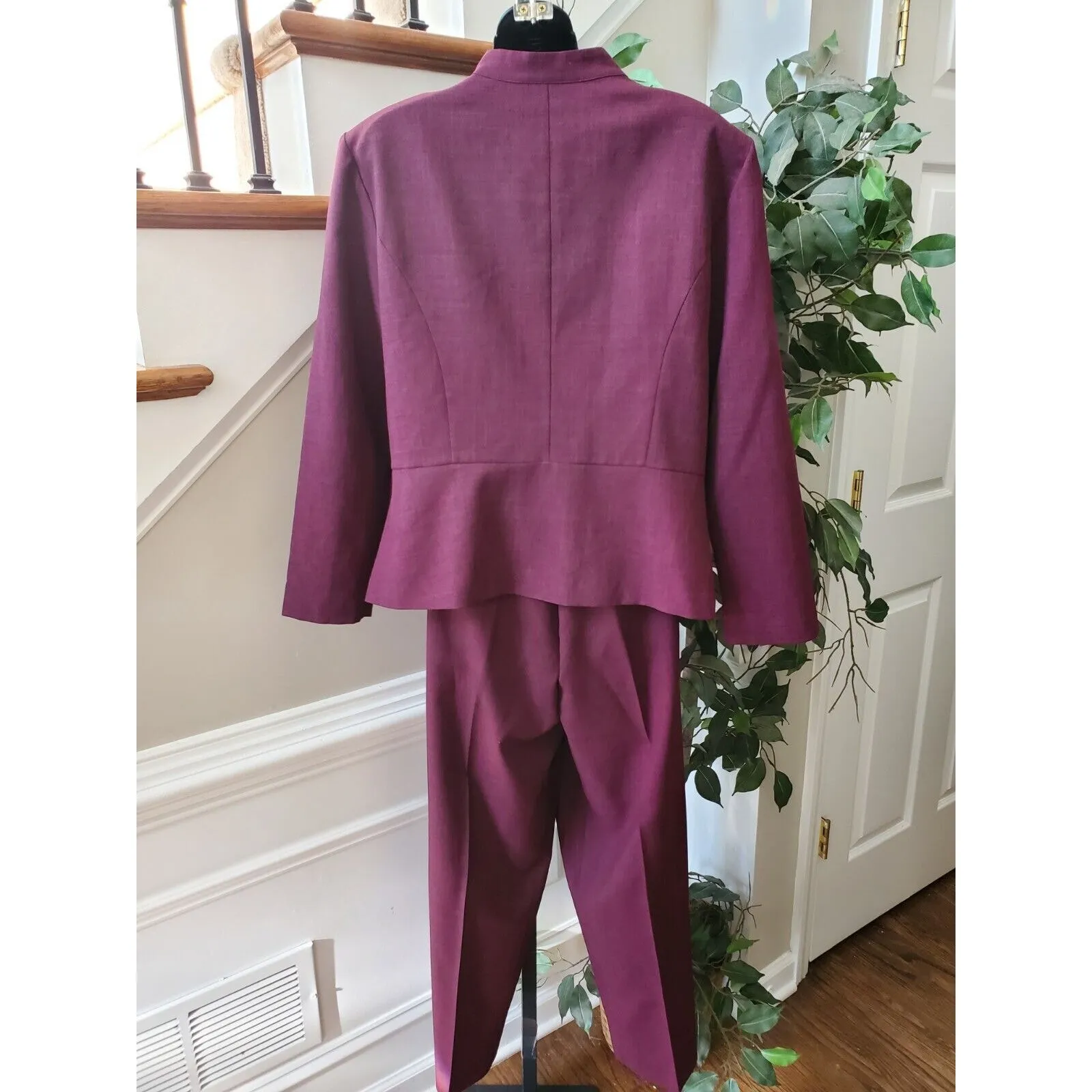 Sag Harbor Women Purple Polyester Single Breasted Blazer & Pant 2 Pc's Suit 12 - Image 8