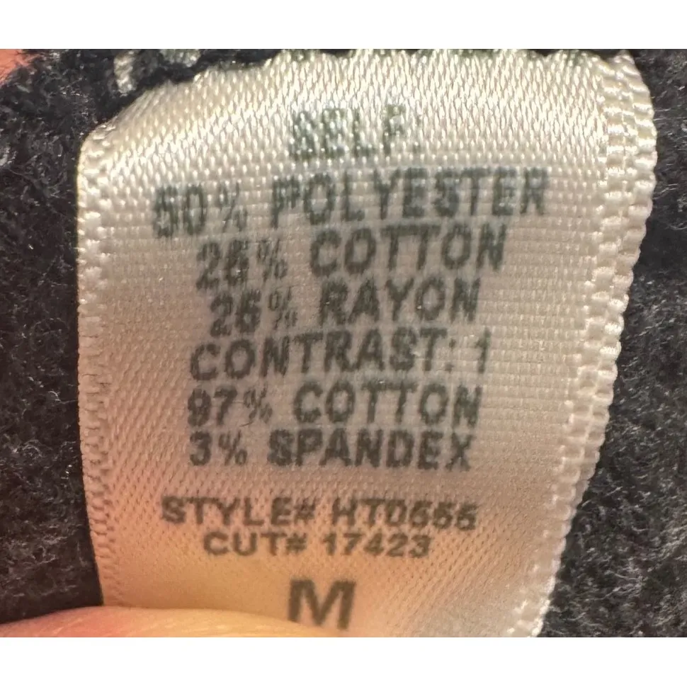 MONROW Charcoal Heathered Tie Back Crop Sweatshirt Pullover Women's Size M Black Size M - Image 6