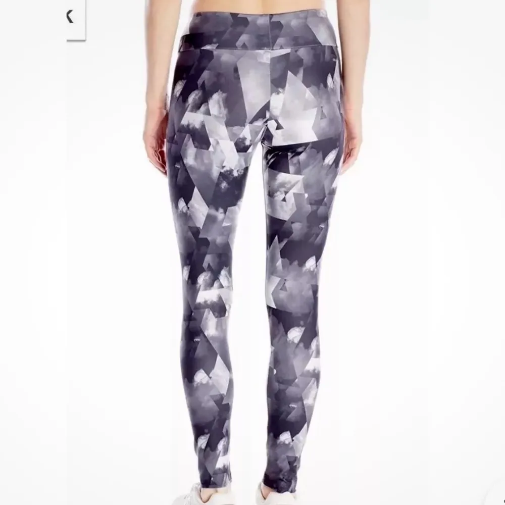 Women Adidas Yoga Running Printed Leggings Climalite Multicolor Black - Image 2