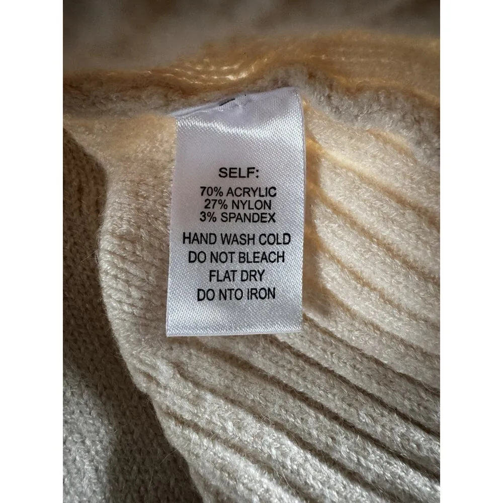 Pomander Place Pam Sweater Cream Bobble Knit Pom Pom Sweater Size Medium - Image 9