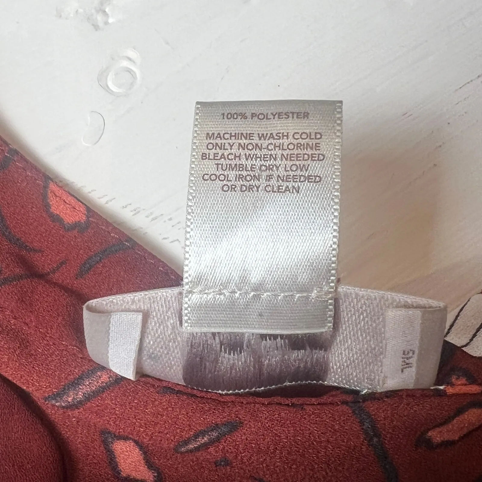 LOFT Outlet Women's M Red Floral Long Sleeve Blouse Polyester Chiccore Workcore - Image 5