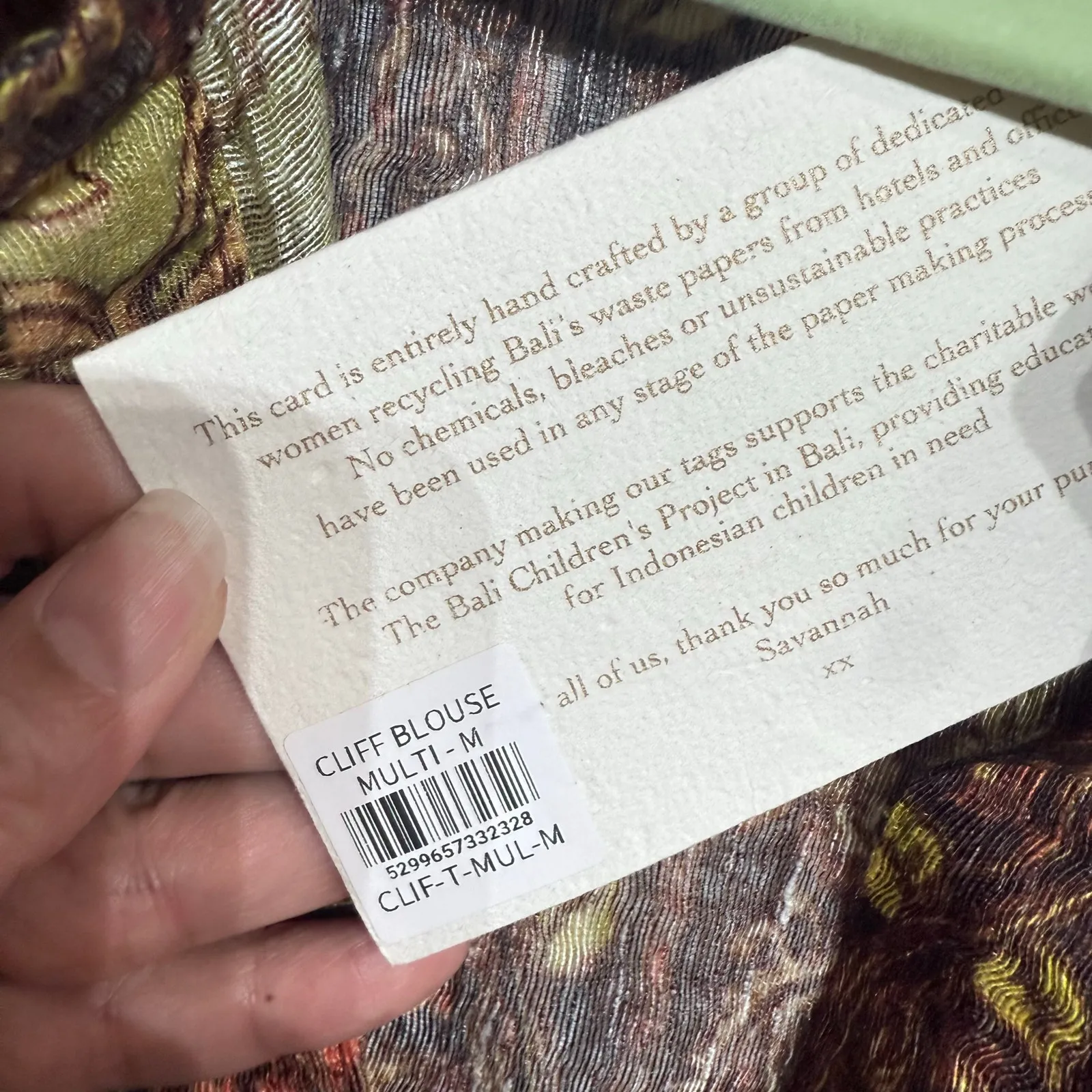 Savannah Morrow  Multicolor Silk Cliff Blouse Sz M NWT - Image 6