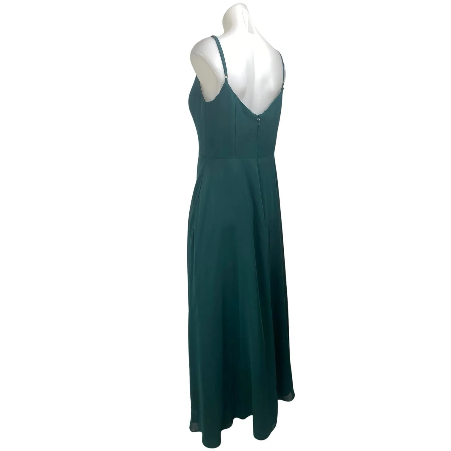 Azazi Blue Sleeveless V Neck A Line Bridesmaid Gown Cami Maxi Dress Size M Size M - Image 2