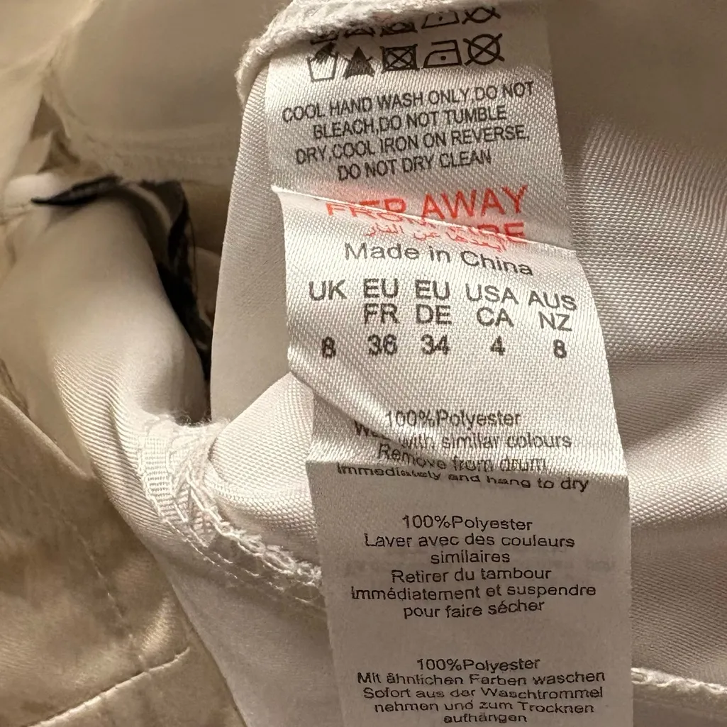 Prettylittle Thing Gold And White Floral Lace Up Corset Style Crop‎ Top Size 4 - Image 9