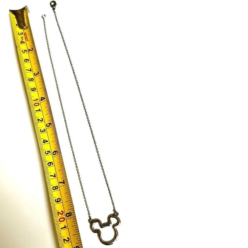 Disney silver tone Mickey rhinestone pendant necklace - Image 7