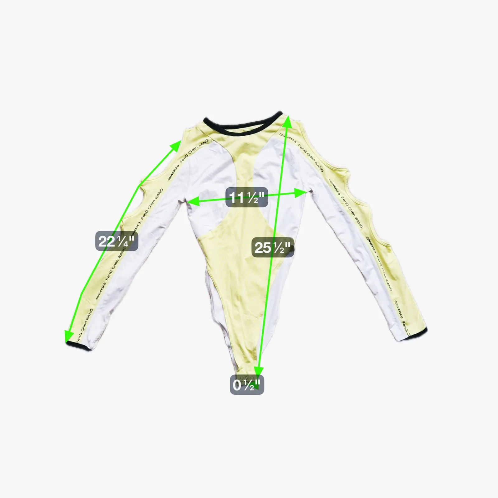 Converse x Feng Chen Wang Color-Block Bodysuit Small Pastel Yellow RARE Designer - Image 8