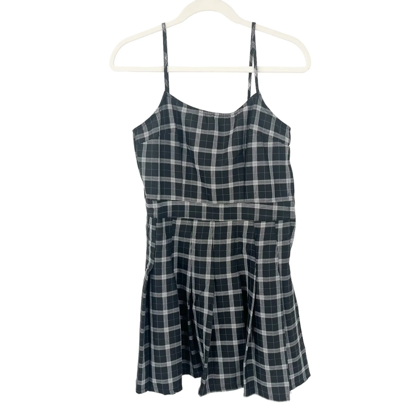 NWT H&M Womens School Girl Academia Plaid Sleeveless‎ Mini Dress Pinafore Size S - Image 4
