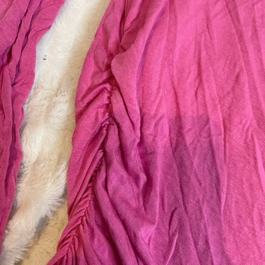 Halogen Pink Off Shoulder Long Sleeve Ruched Bodycon Top‎ Size Small - Image 4