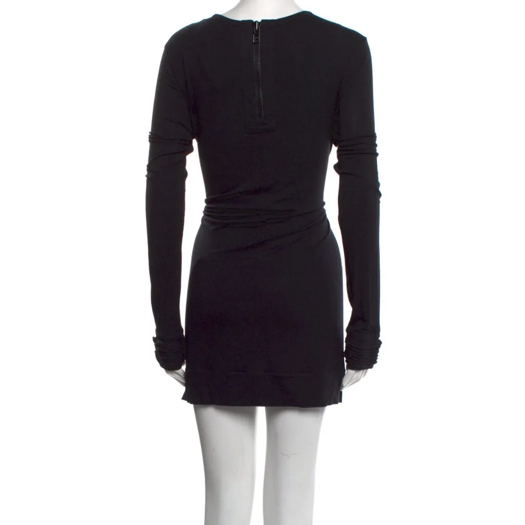 Givenchy Black Lace Accent Long Sleeve Tunic Dress - Image 3