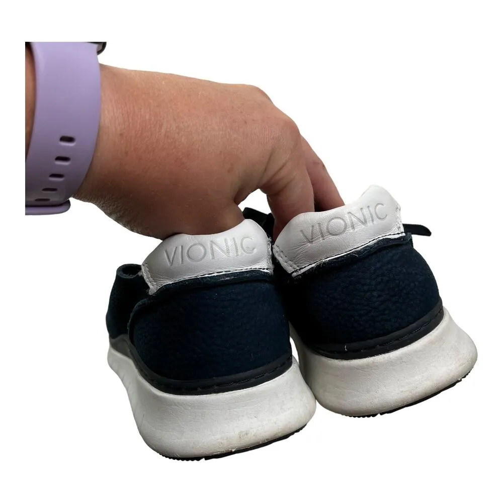 Vionic Joey Dark Navy Blue Perforated Lace Up Casual Sneakers Women's Size 6 - Image 2