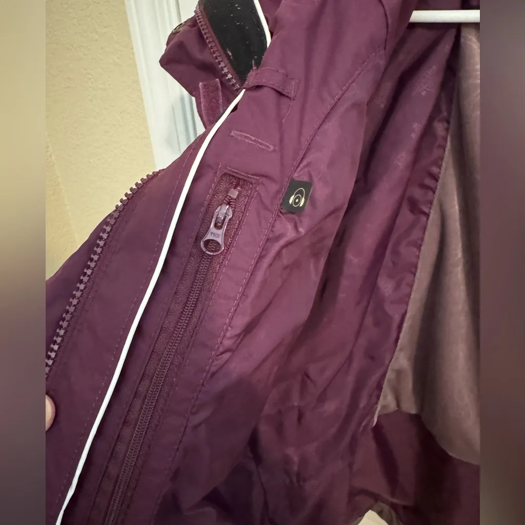 Columbia Womens Interchange Jacket Shell Hooded Zipper Pockets Purple Size XL - Image 2