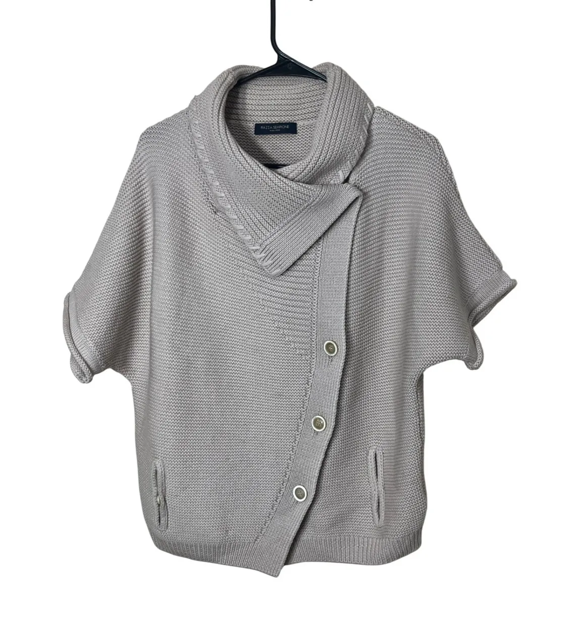 Piazza Sempione Knit Sweater Cardigan Button Front Shawl Collar Wool Size Large - Image 1