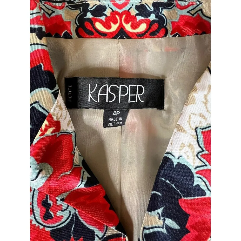 Kasper Women's Multi Colored Floral Front Open Blazer - Image 3