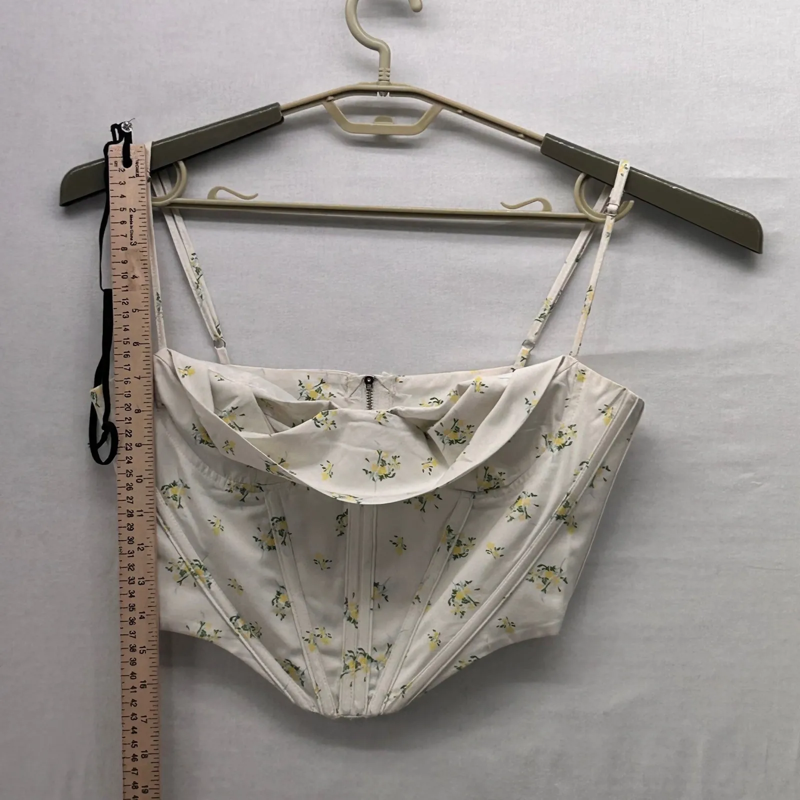 Floral Corset Top Cream Small Yellow - Image 10