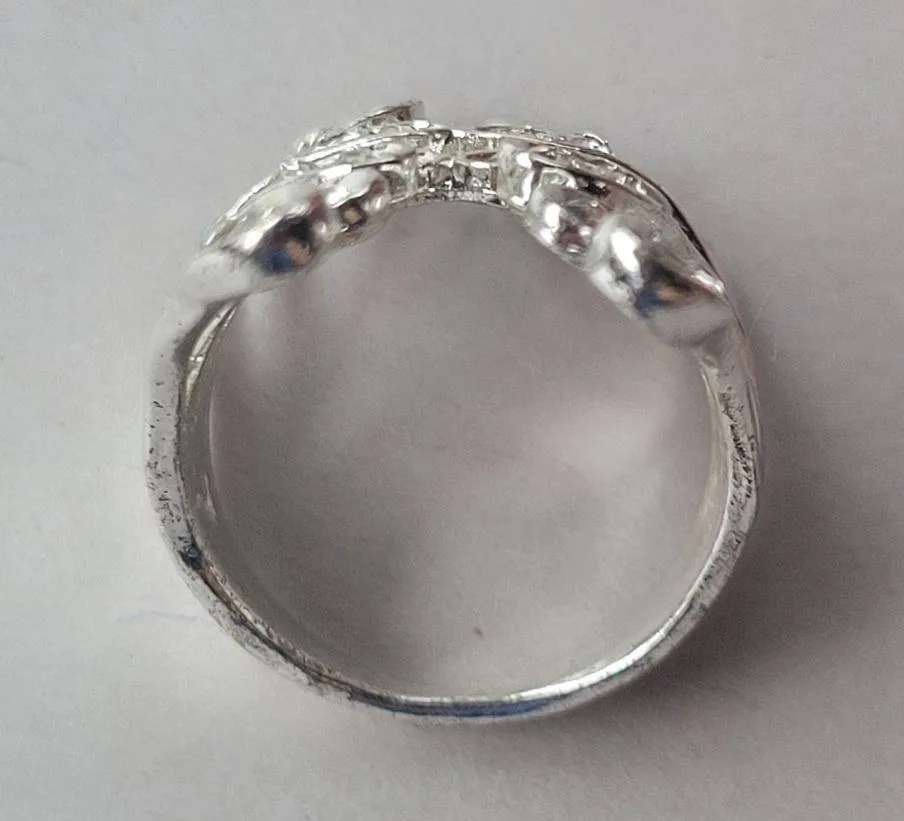 Vintage Bat Wing Unbranded Statement Ring Silver - Image 9
