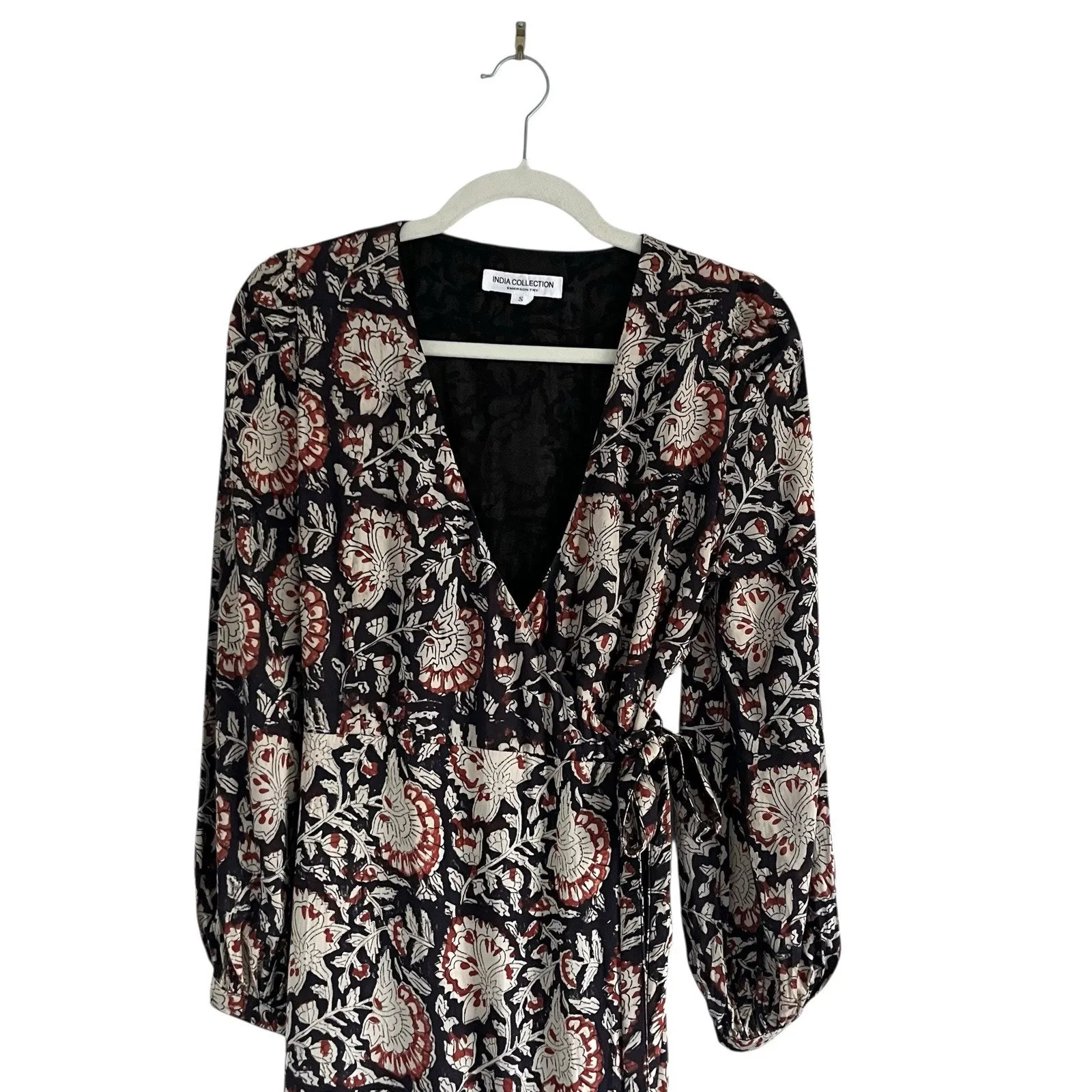 India Collection Emerson Fry Wrap midi Dress Sz Small Boho Chic Western - Image 6