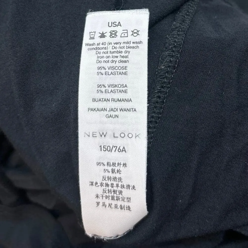 New Look Black Short Sleeve Tie Knot Basic Jersey Tunic T-Shirt Mini Dress Sz 0 - Image 5