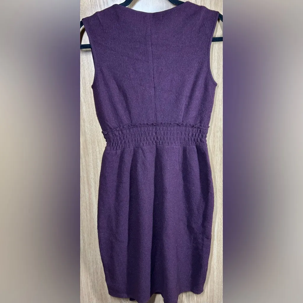 Anthropologie Sparrow Size S Purple Twilight 100% Wool Dress - Image 7