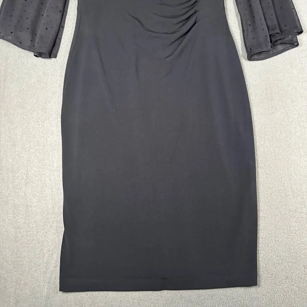 Connected Apparel Womens 6 Navy Blue Drape Neck Pullover Flutter Sleeve - Image 6