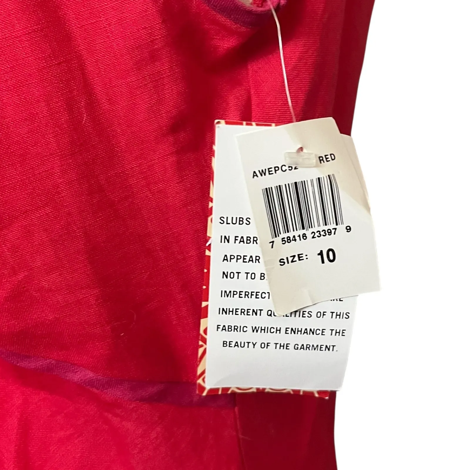 Sangria Red Linen Dress Sleeveless Midi Casual Summer Sundress‎ Size 10 - Image 7