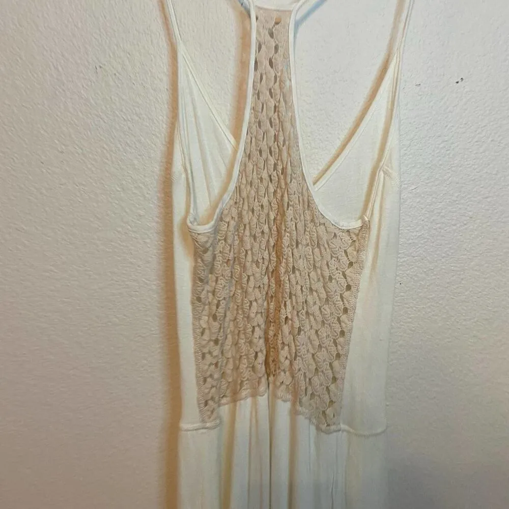TYLIE Revolve Ivory High Low Tank Crochet Sleeveless Maxi Dress Size Large - Image 10