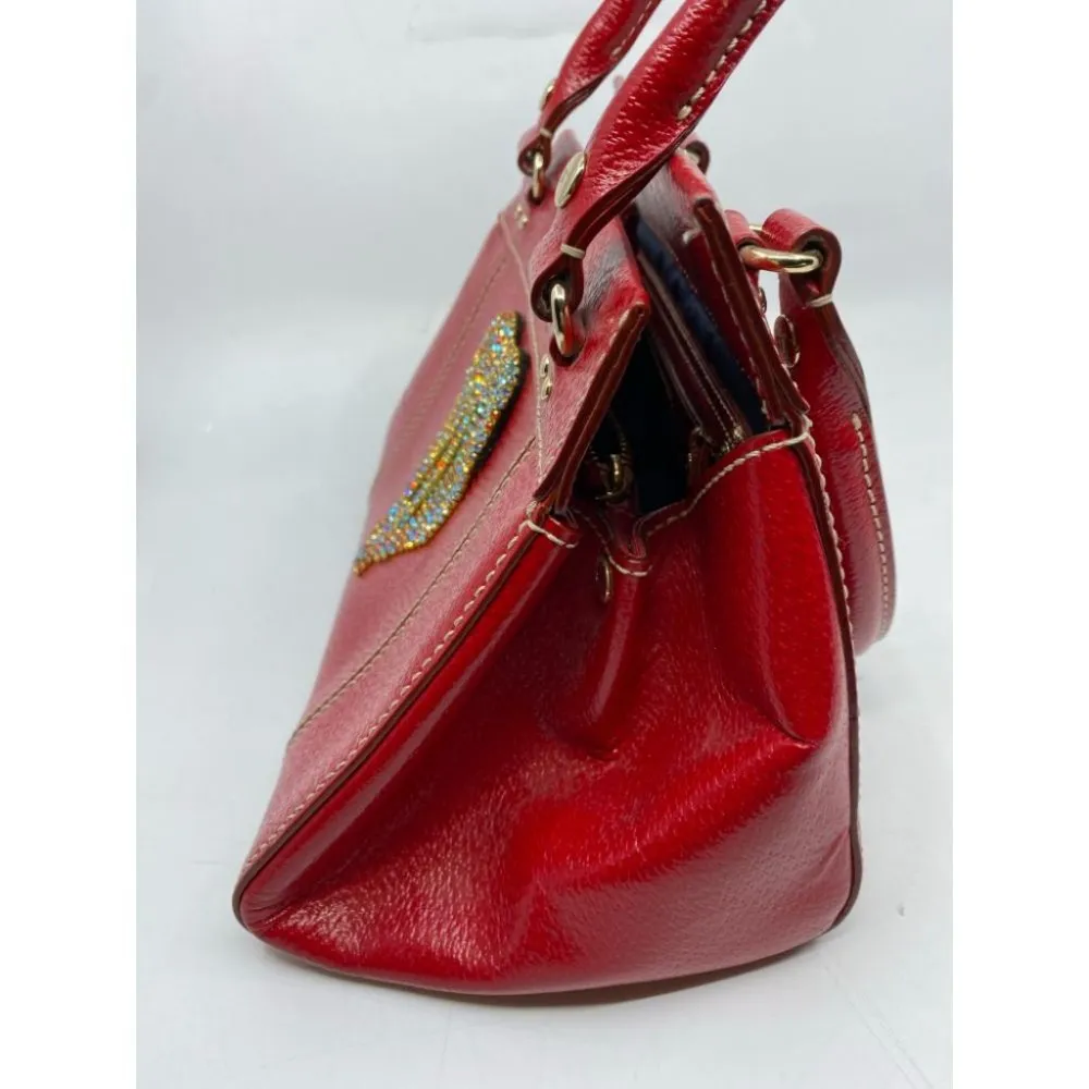 KATE SPADE Red Leather Hand Bag Customized W/Heart - Image 6