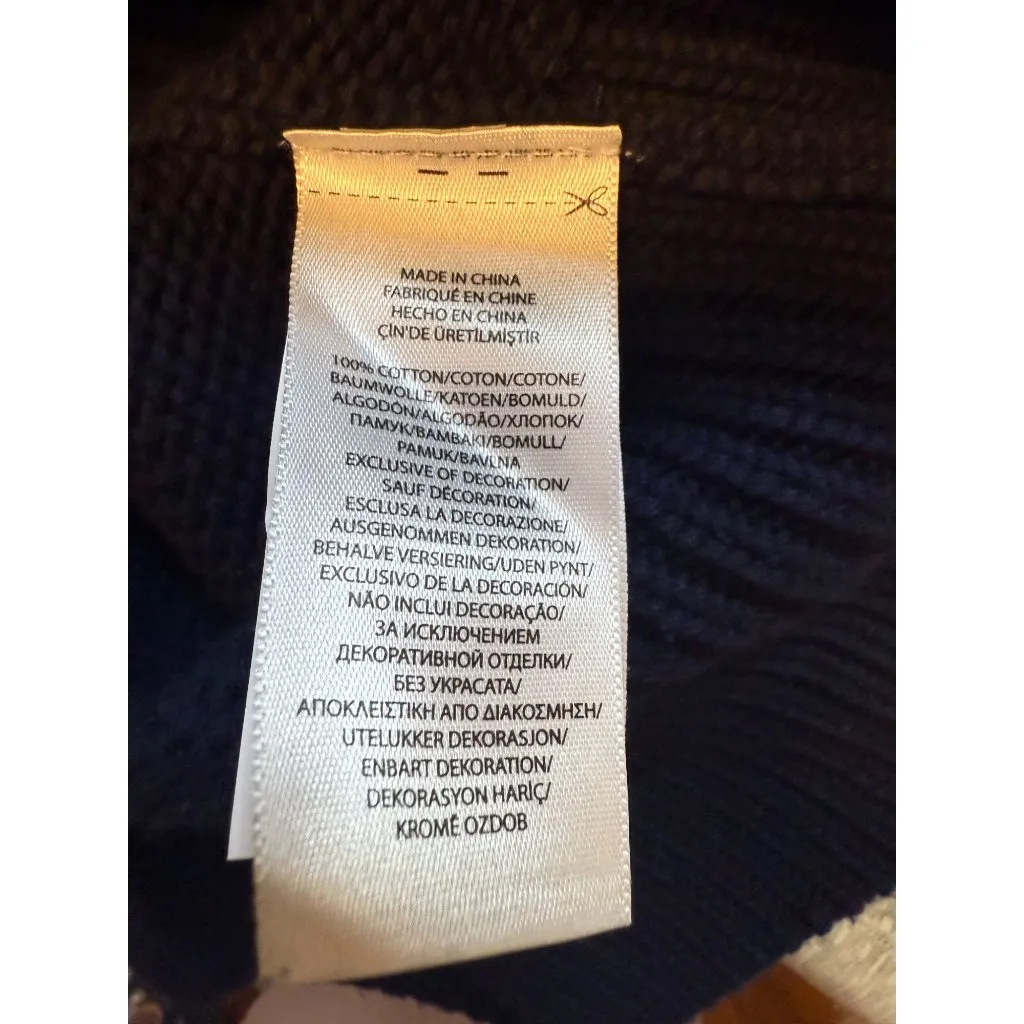 Polo Ralph Lauren P93 RLPC67 Navy Yellow Boat Knit Sweater XS - Image 9