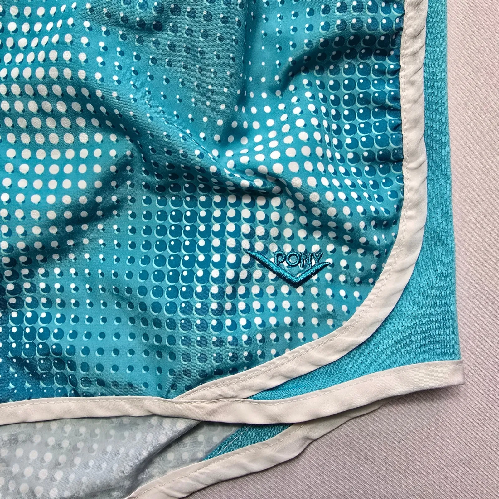 Roxy Blue White Dot Pull On Active Athletic Shorts Running Pants Shorts L Large - Image 7