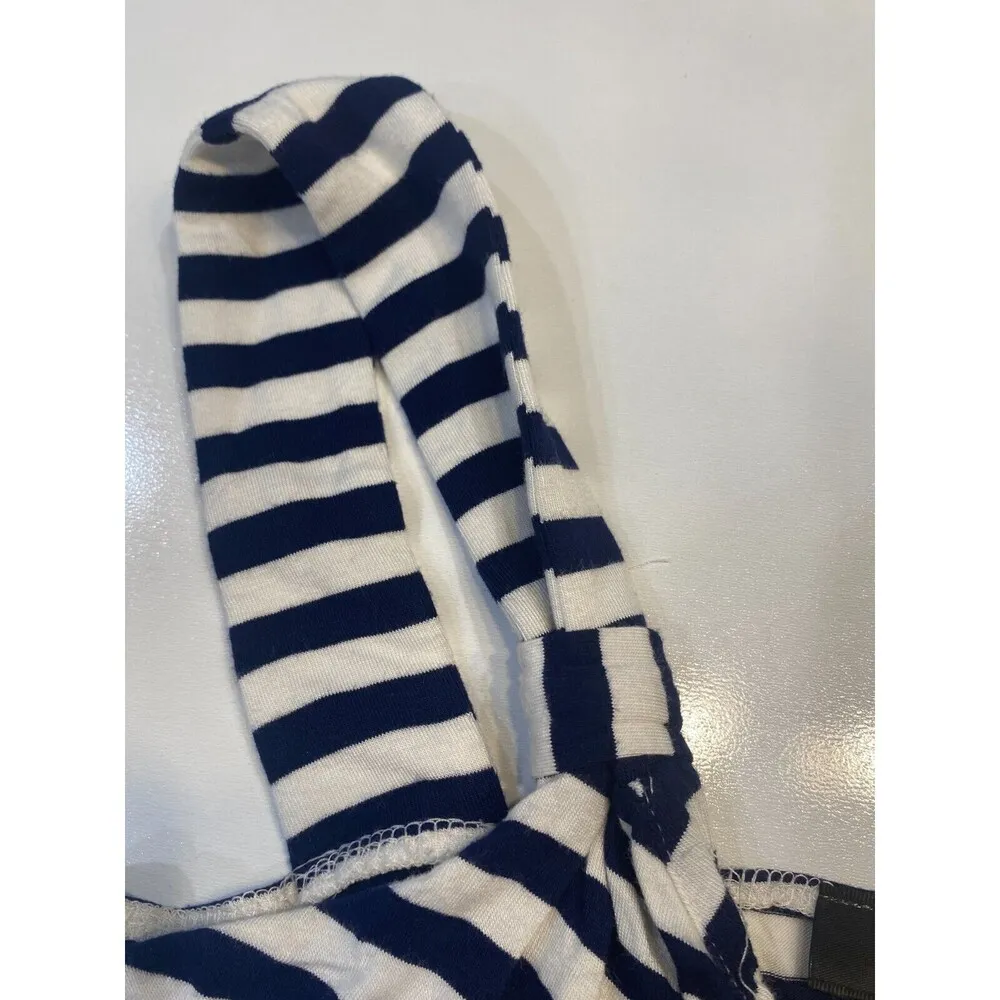 Spense Missy Size M Navy Blue and White Striped Maxi Tank Dress V - Image 5