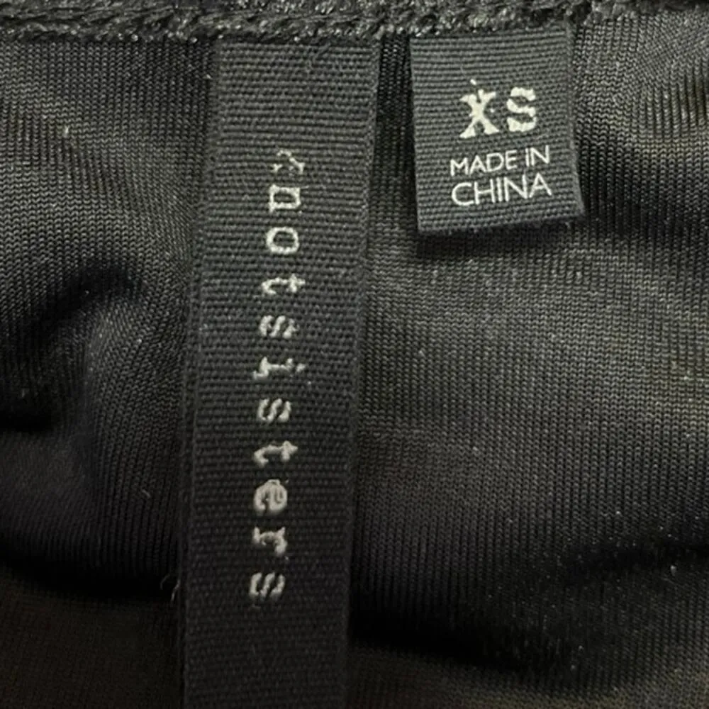 Knot Sister Black Sleeveless Crushed Velvet Velour Mini Tank Bodycon Dress XS - Image 4