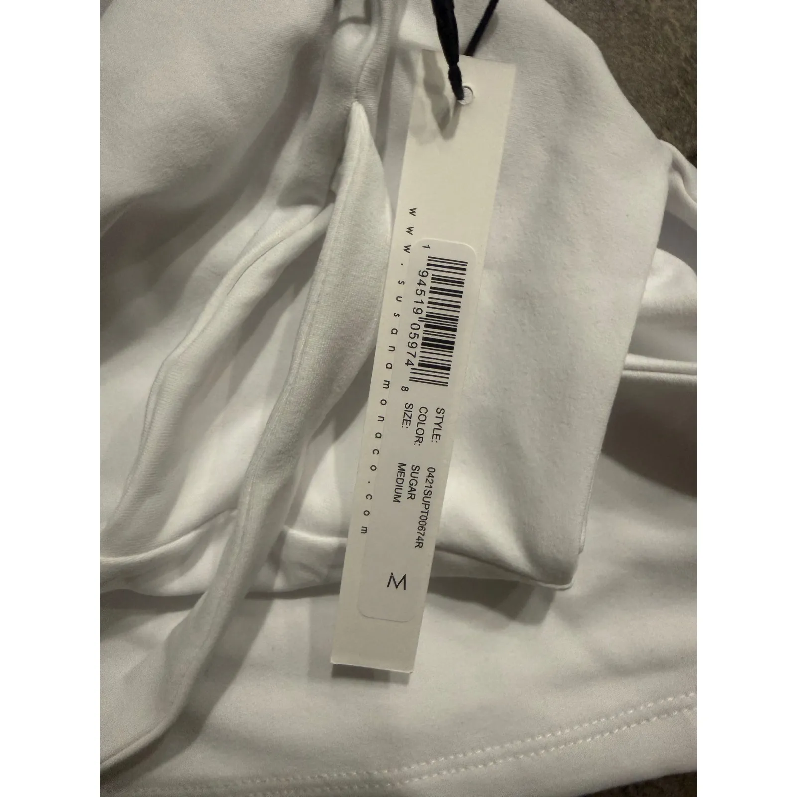 NWT Susana Monaco White Cutout Crossover Crop Top in Sugar Sz Medium $128 - Image 4