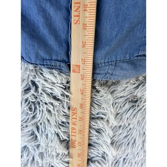 Cali 1850 Cambrey Button Up Shirt Pearl Snap Buttons Women's Size 3XL‎ Western Blue - Image 6