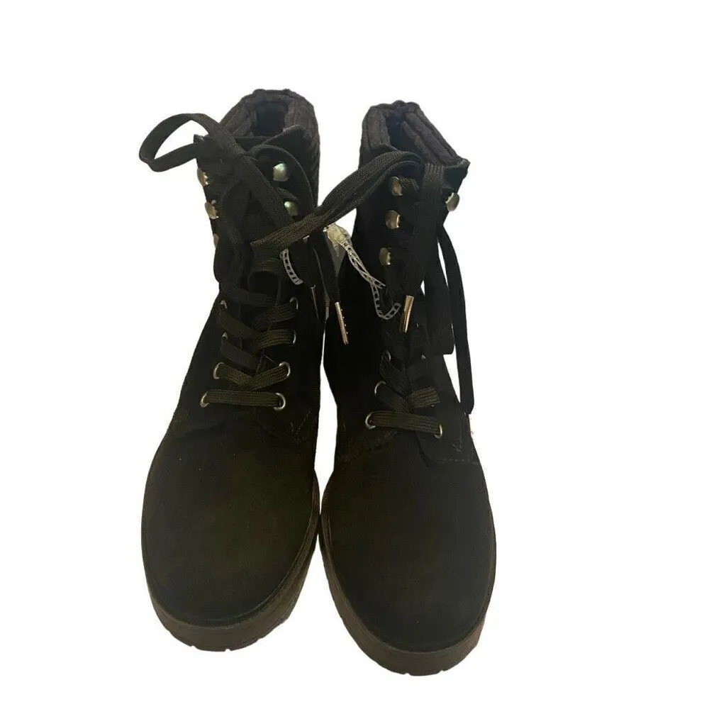 SPLENDID Sadie Women’s Black Suede‎ Leather Lace Up Boots Size 7.5 New No Box - Image 2