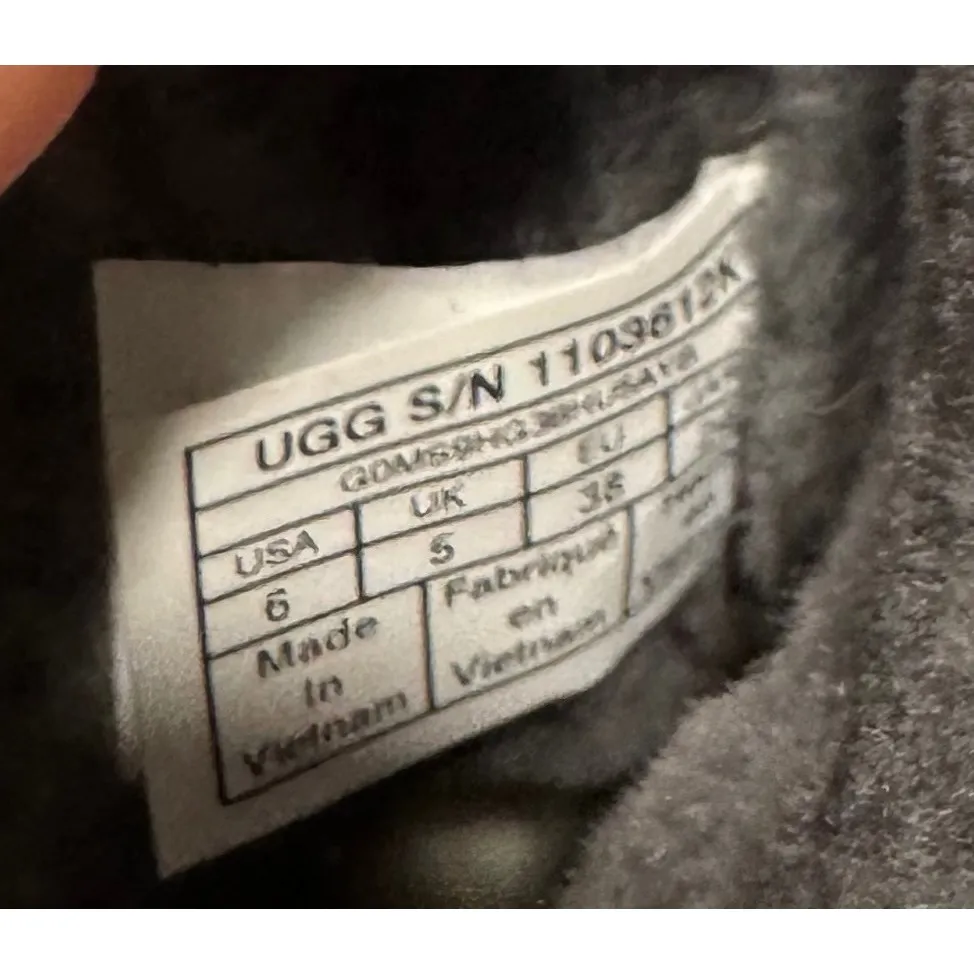 UGG Women's Gray Suede Fluff Short Boots ‎ Comfortable Booties SZ 6 - Image 2