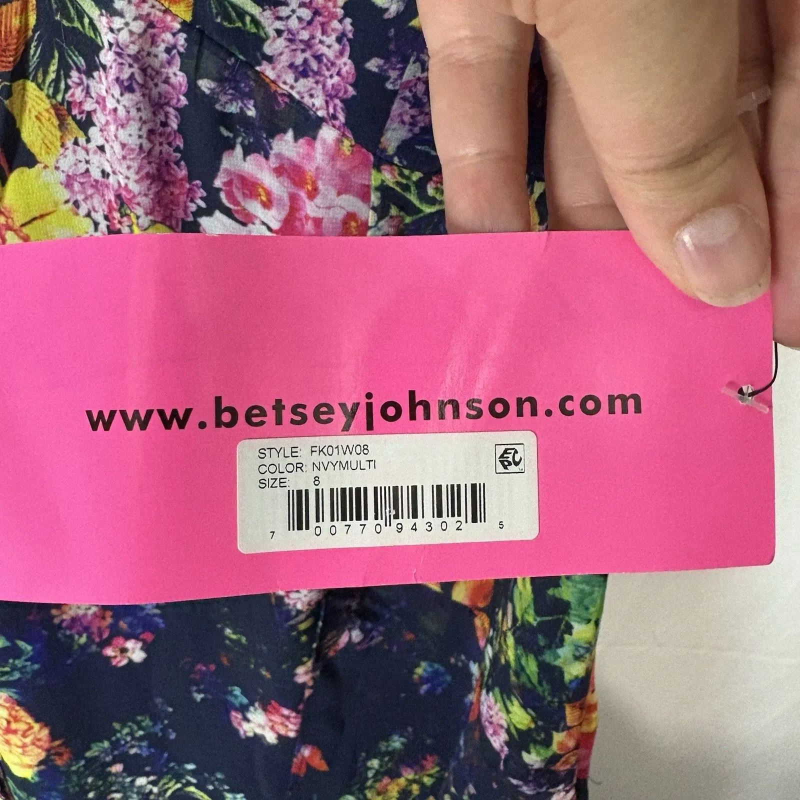 NWT Betsey Johnson Sz 8 Midi Dress Sheer Floral Sleeveless V-Neck Fairy Cottage - Image 6