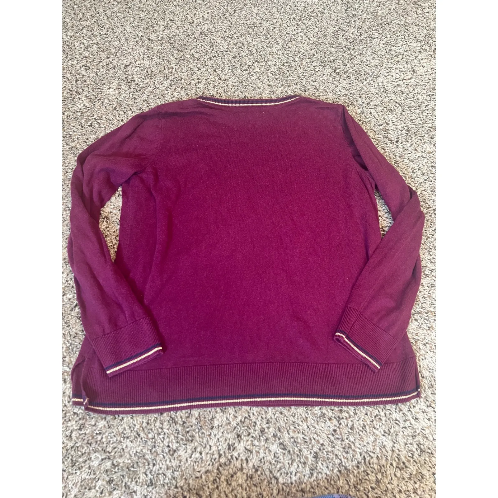 Old Navy Womens Burgundy Long Sleeve Crew Neck Sweater Size L Ribbed Trim - Image 6