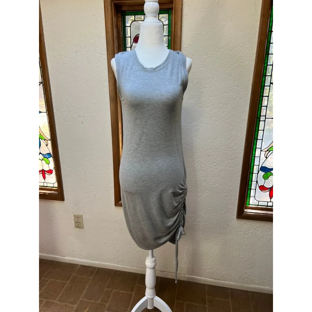 Sporty Zella Womens Light Grey Sleeveless Dress Ruched and tied hem Size Small - Image 2