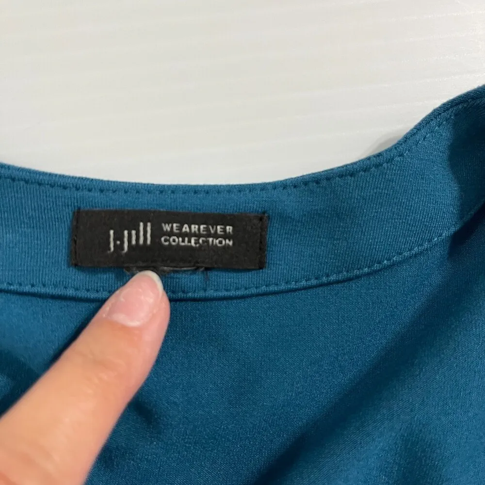 J. Jill Wearever Cardigan Single Button Women's Sweater Long Sleeve deep Teal - Image 2