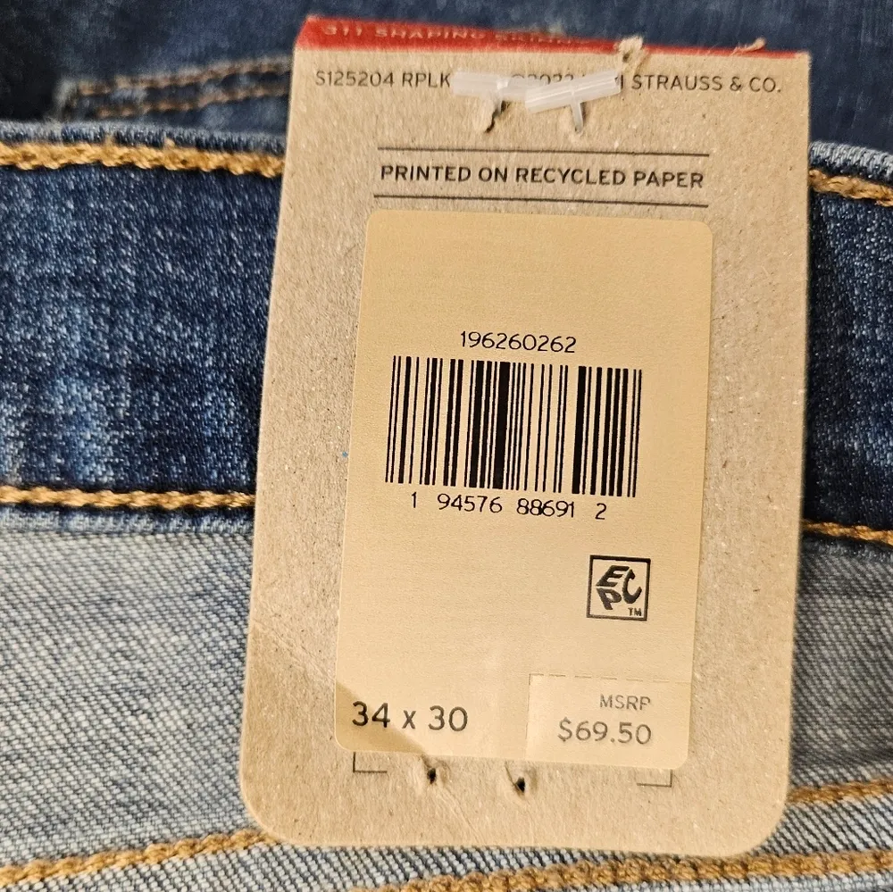 LEVI'S Women's 311 Mid Rise Shaping Skinny Jeans 34 BRAND NEW - Image 5