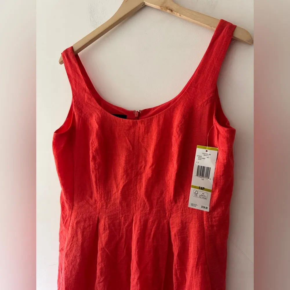 NEW!! Nine West Bright Orange Coral Sleeveless Nylon Dress - Image 2