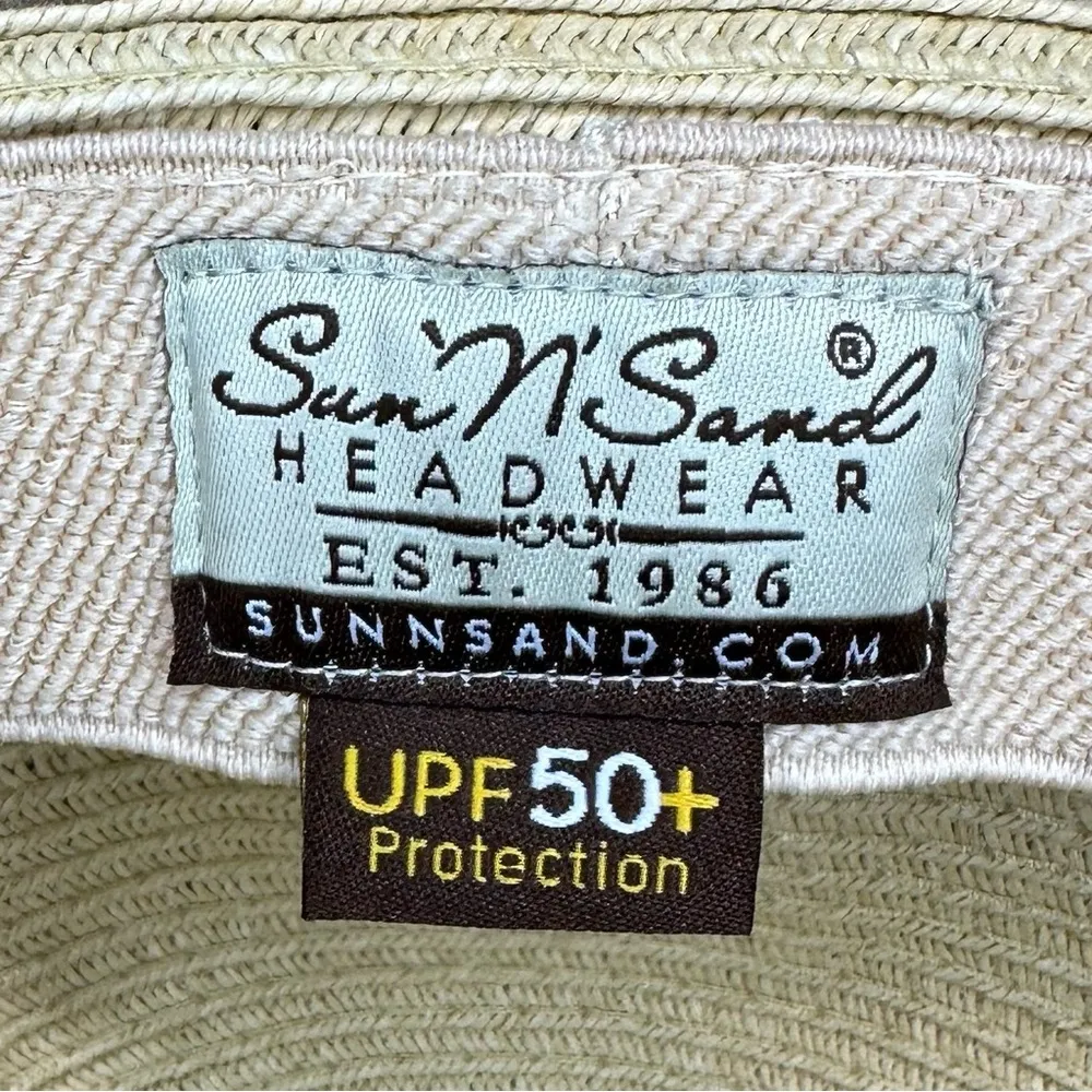 Sun N' Sand Women's Shoreline Hues Wide Brim Sun Hat Tan - Image 10