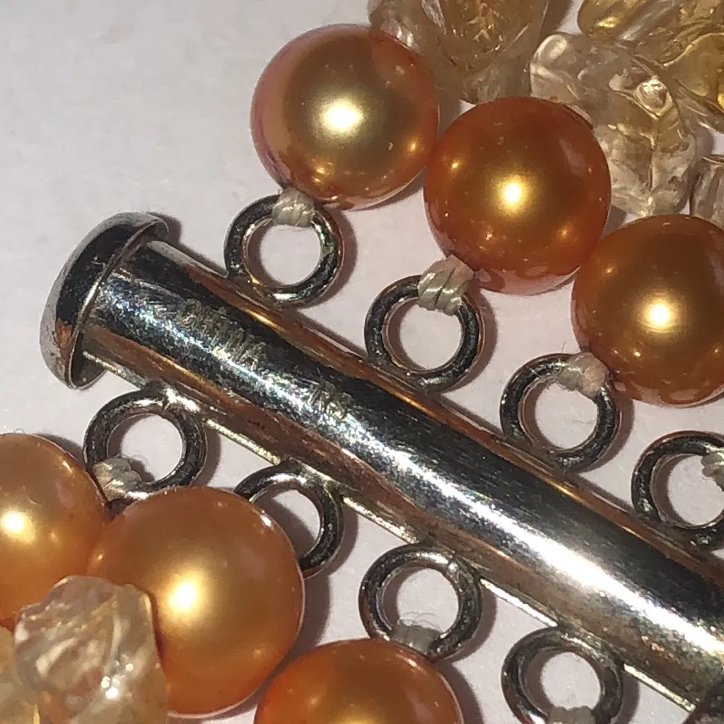 Ross Simons Gold Citrine Genuine Freshwater Pearls Beaded Torsade Necklace - Image 6