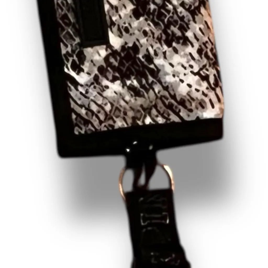 Victoria's Secret PINK Lanyard Bifold Waller Id Holder Black Snakeskin Print - Image 3