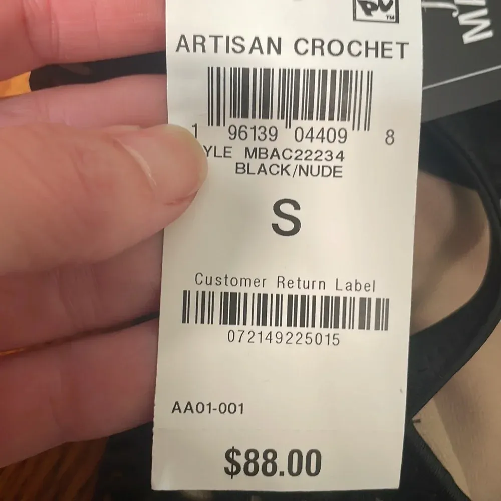 Bar‎ III Plunging Crochet One-Piece Swimsuit  Black Small - Image 8