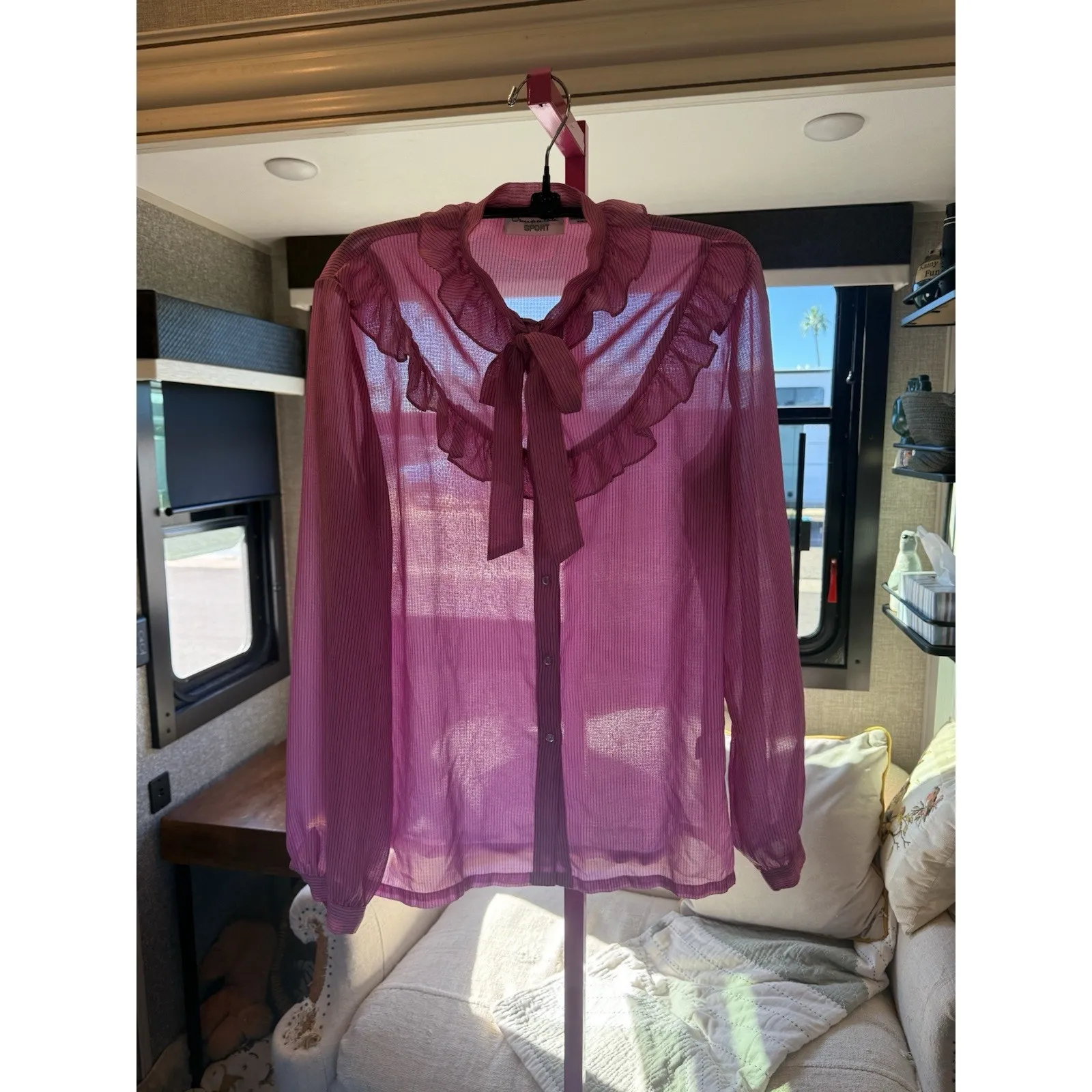 Vintage Oscar de la Renta Sport Pink Dress Shirt Size Small/medium 14 - Image 8