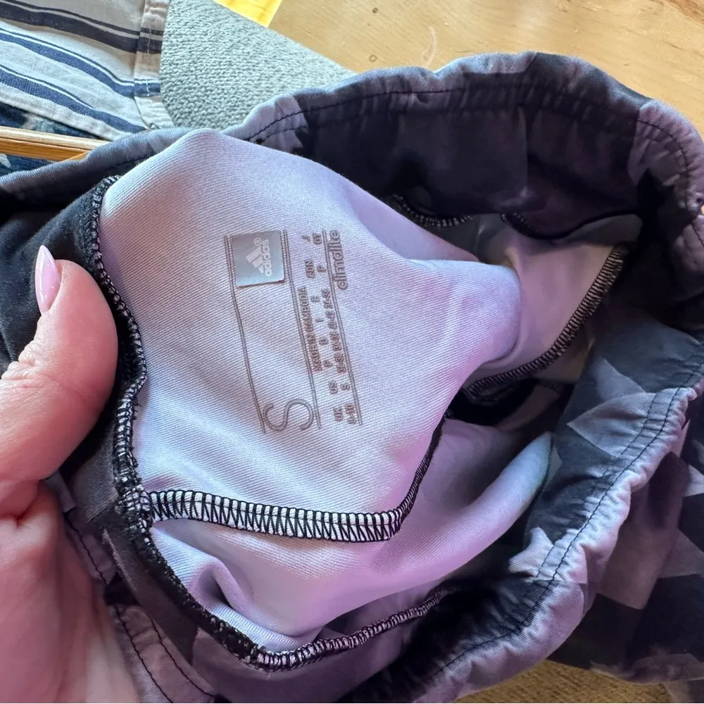 Women Adidas Yoga Running Printed Leggings Climalite Multicolor Black - Image 6