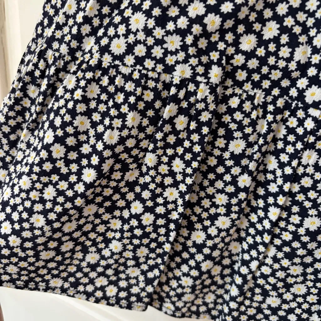 Sezane Fifi Dress Sleeveless Navy Mini Ditsy Floral Daisy Dress 36 Size 4 Small - Image 12