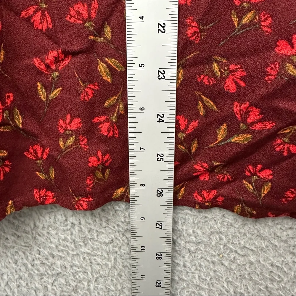 Sonoma Floral Tie Front Peasant Top Ruffle Boho Cottagecore Dark Women's XXL 2XL - Image 9